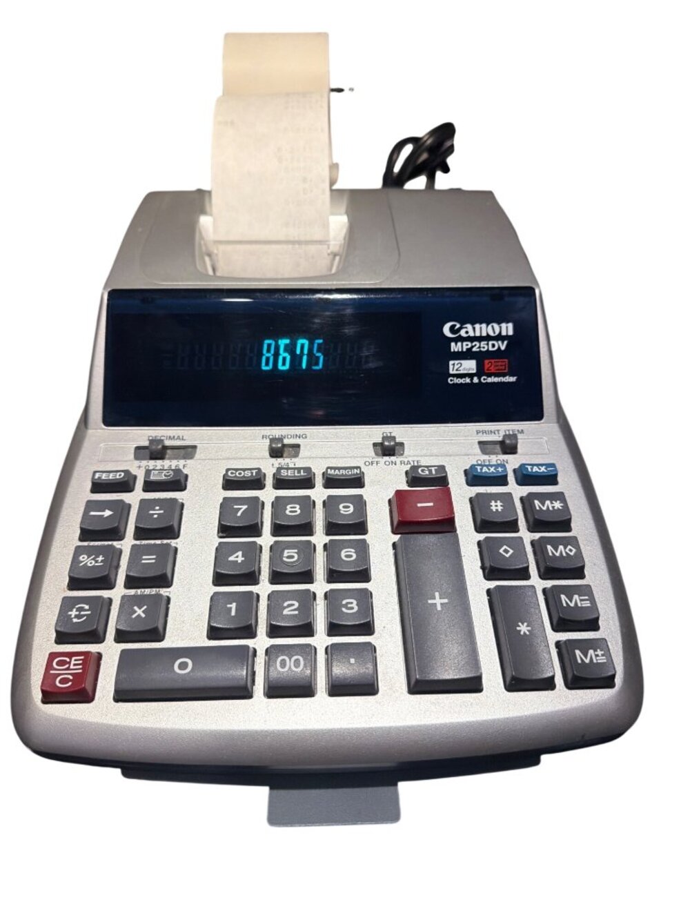 Canon MP25DV 12-Digit Printing Calculator With Clock & Calendar 2-Color Printing